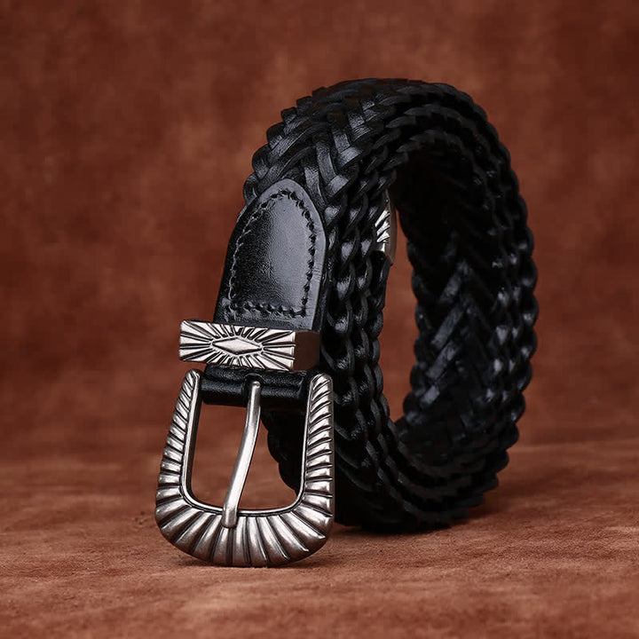 Cintura in pelle intrecciata in pelle di vacchetta intrecciata casual da tutti i giorni
