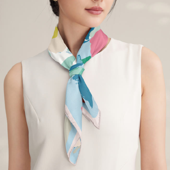 Sciarpa sottile in seta The Truth About Spring da donna - Blu - image 4