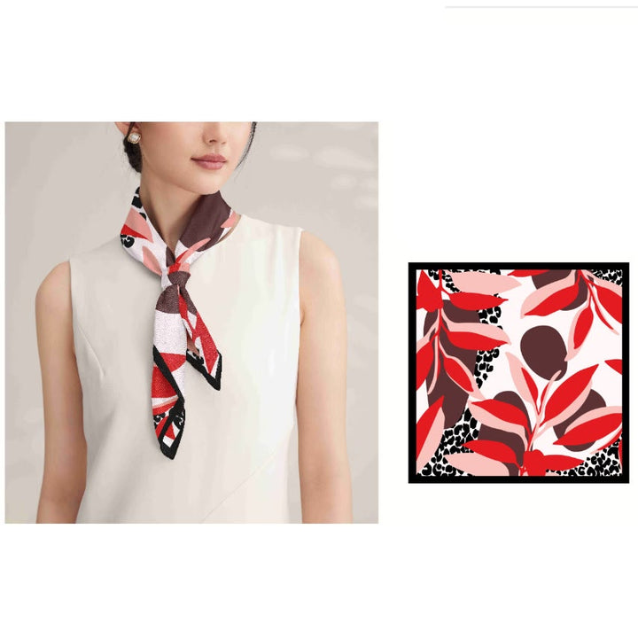 Sciarpa sottile in seta da donna Red Leafs Record Spring