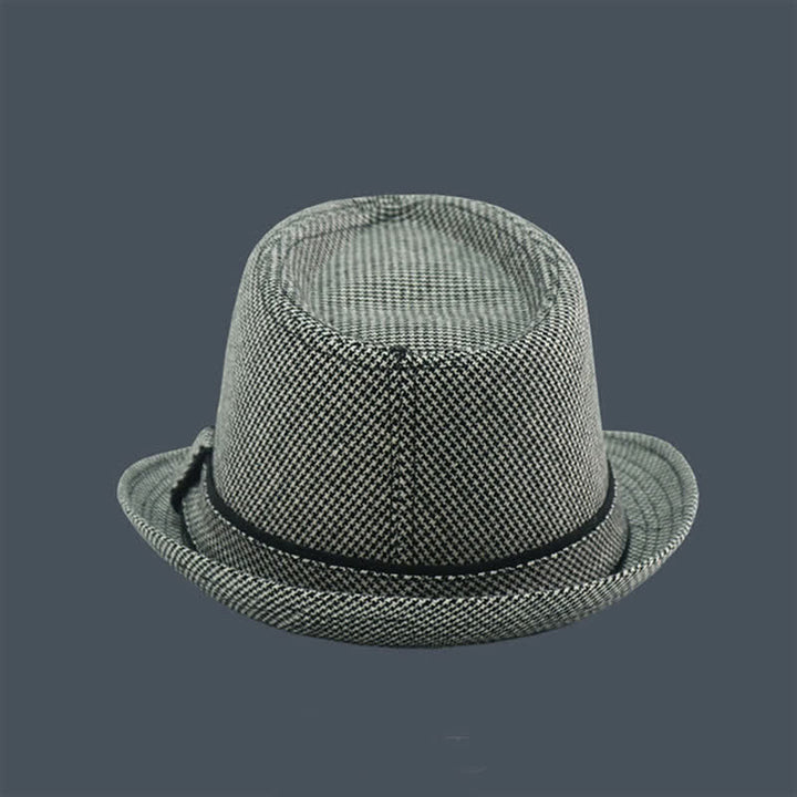 Cappello estivo da uomo Fedora con motivo a quadri inglesi e pied de poule