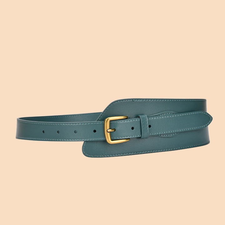 Cintura in vera pelle per corsetto da donna - Ciano scuro - image 15