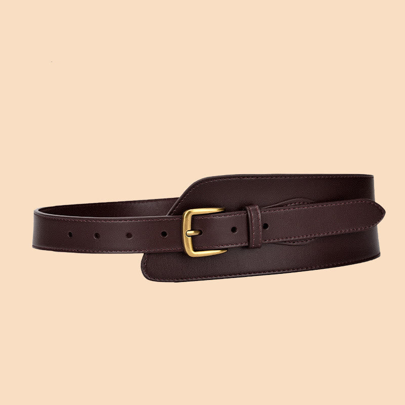 Cintura in vera pelle per corsetto da donna - Marrone sella - image 20