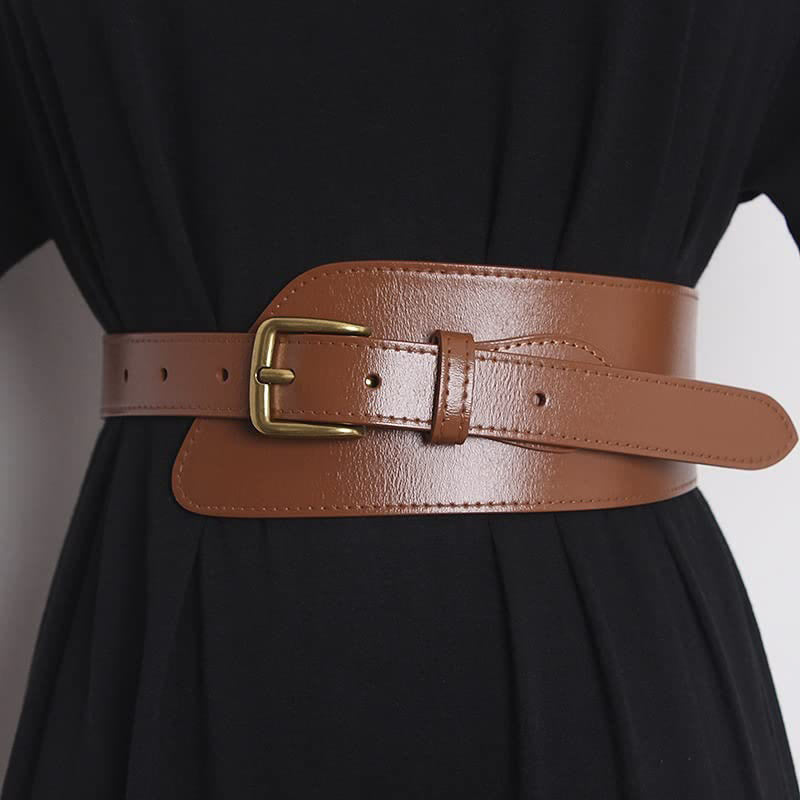 Cintura in vera pelle per corsetto da donna - Cioccolato - image 0
