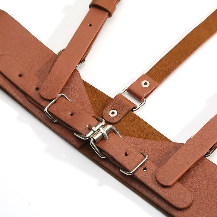 Cintura regolabile in pelle Steampunk con cinturino corsetto