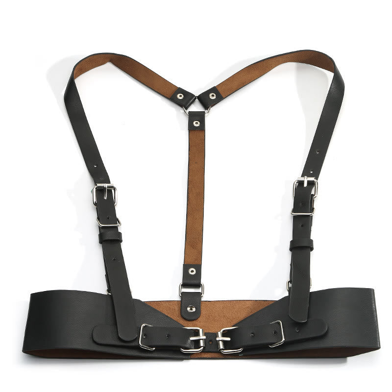 Cintura regolabile in pelle Steampunk con cinturino corsetto