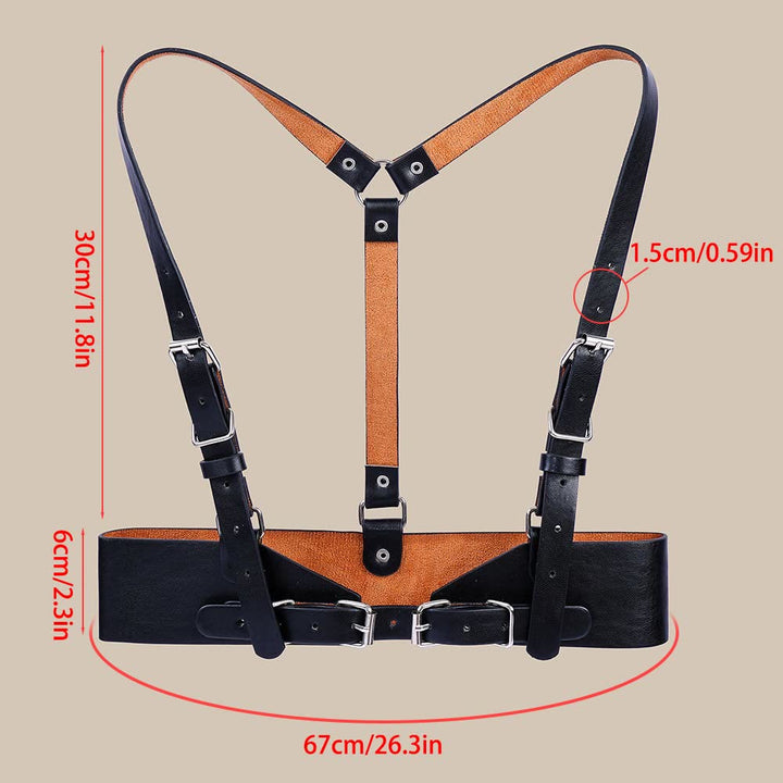 Cintura regolabile in pelle Steampunk con cinturino corsetto - image 13