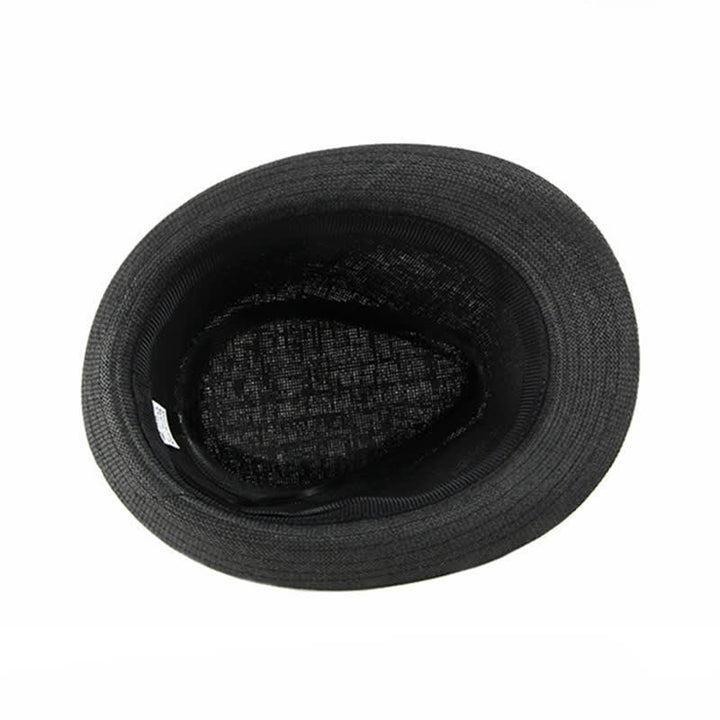 Cappello da uomo elegante e casual in paglia con decorazione in pelle