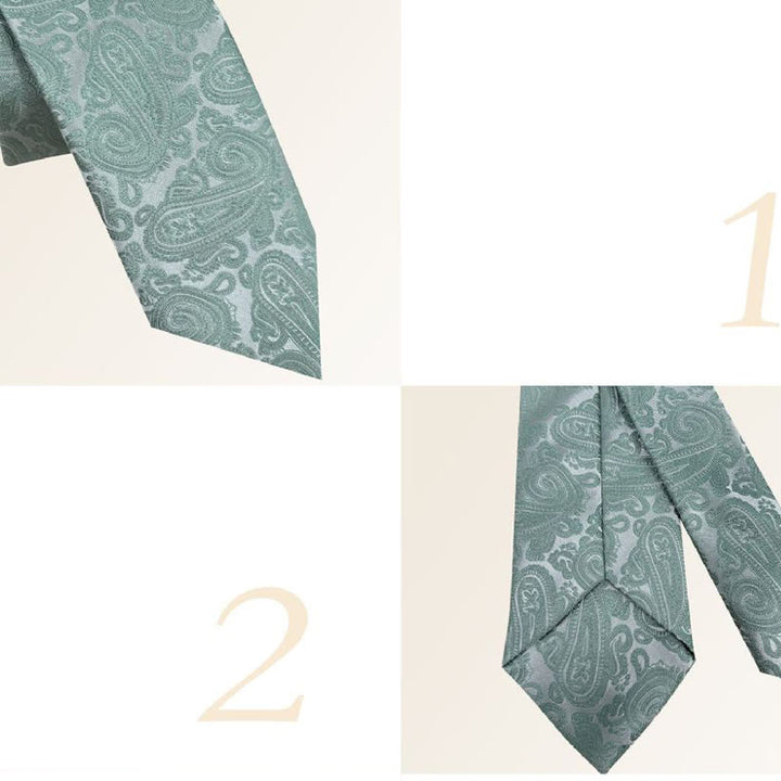 Cravatta da uomo in poliestere jacquard floreale verde