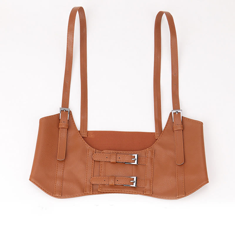 Cintura da corsetto con cinturino punk, bretelle da donna - Stile marrone-standard - 44,49 pollici / 113 cm - image 12