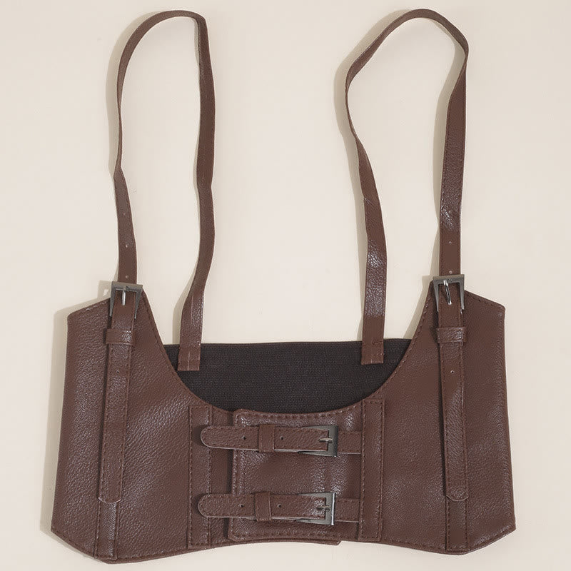Cintura da corsetto con cinturino punk, bretelle da donna - Stile denso come il caffè - 44,49 pollici / 113 cm - image 6