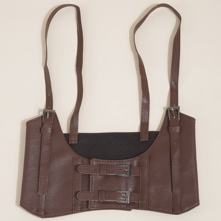 Cintura da corsetto con cinturino punk, bretelle da donna - Stile denso come il caffè - 44,49 pollici / 113 cm - image 6