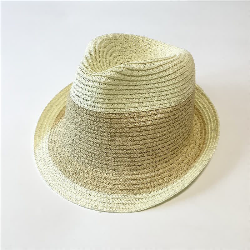 Cappello di paglia Fedora divertente con colori abbinati per l'estate - Avorio e beige - Misura M (22"-22 7/8") - image 12