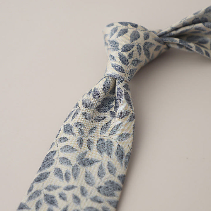 Cravatta da uomo vintage con piume svolazzanti in jacquard