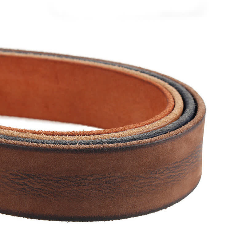 Cintura da uomo in pelle lavata con strato superiore in pelle bovina vintage