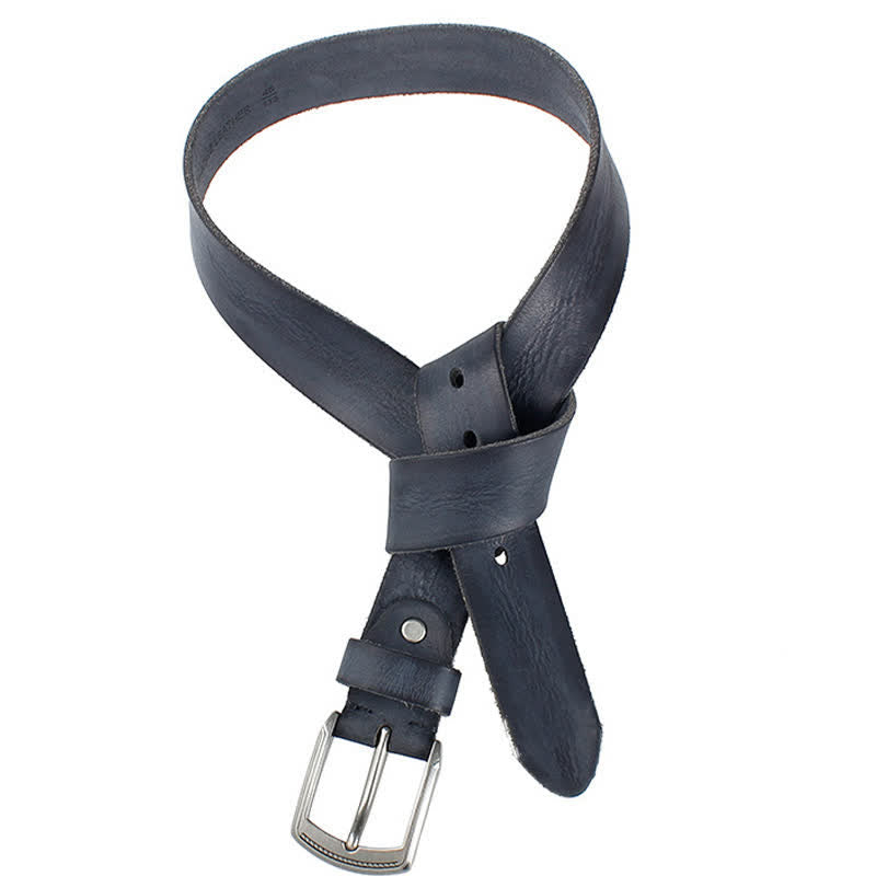 Cintura da uomo in pelle lavata con strato superiore in pelle bovina vintage