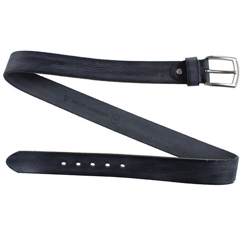 Cintura da uomo in pelle lavata con strato superiore in pelle bovina vintage