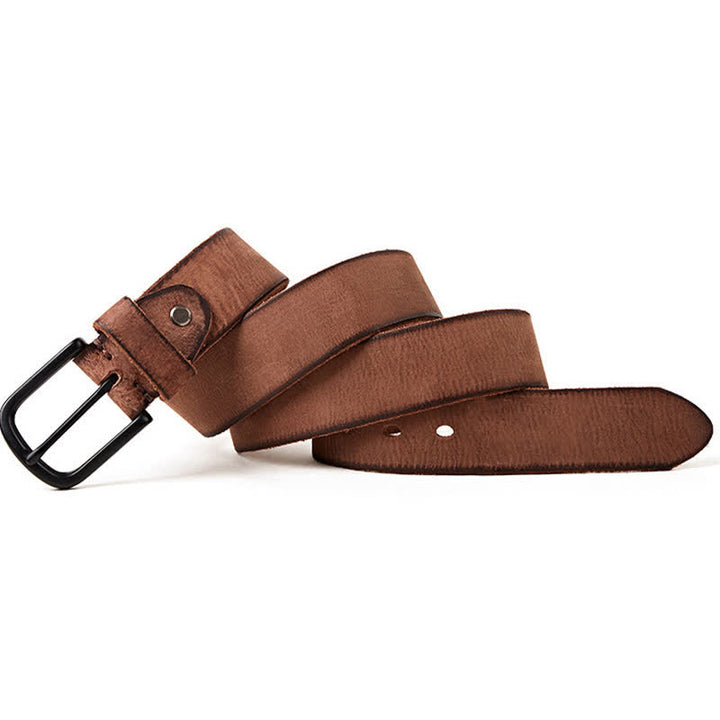 Cintura da uomo in pelle lucida opaca in stile minimalista