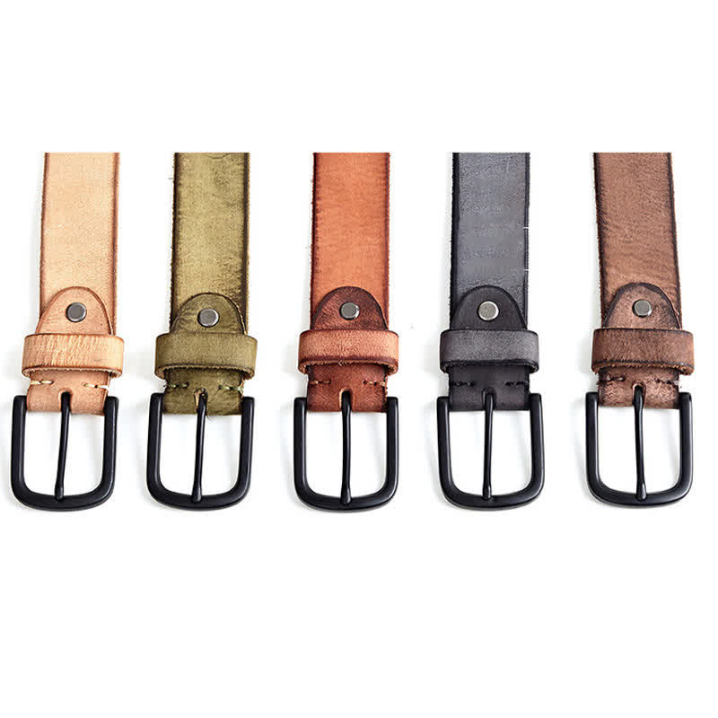 Cintura da uomo in pelle lucida opaca in stile minimalista