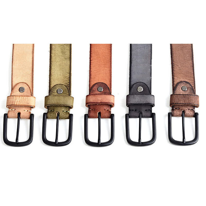 Cintura da uomo in pelle lucida opaca in stile minimalista