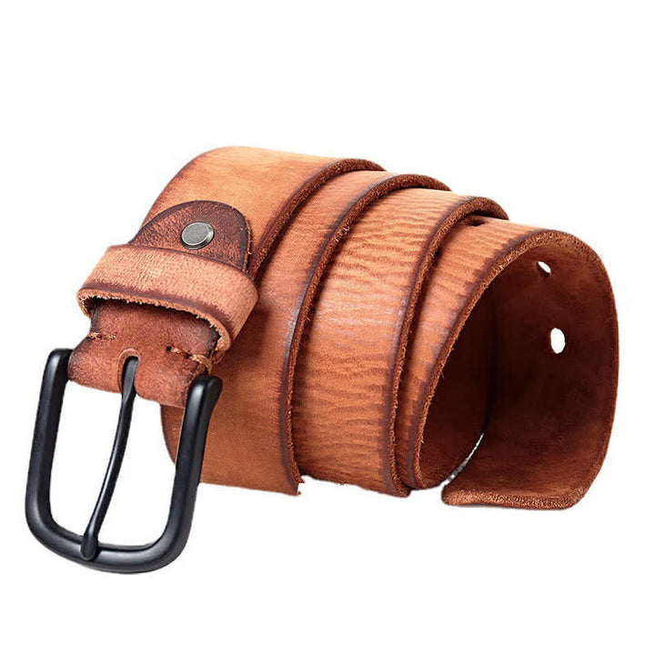 Cintura da uomo in pelle lucida opaca in stile minimalista
