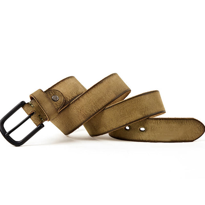 Cintura da uomo in pelle lucida opaca in stile minimalista