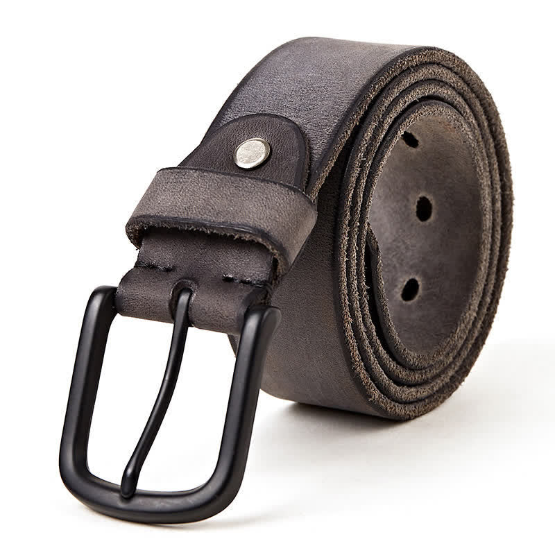 Cintura da uomo in pelle lucida opaca in stile minimalista - Grigio scuro - 44 - image 15