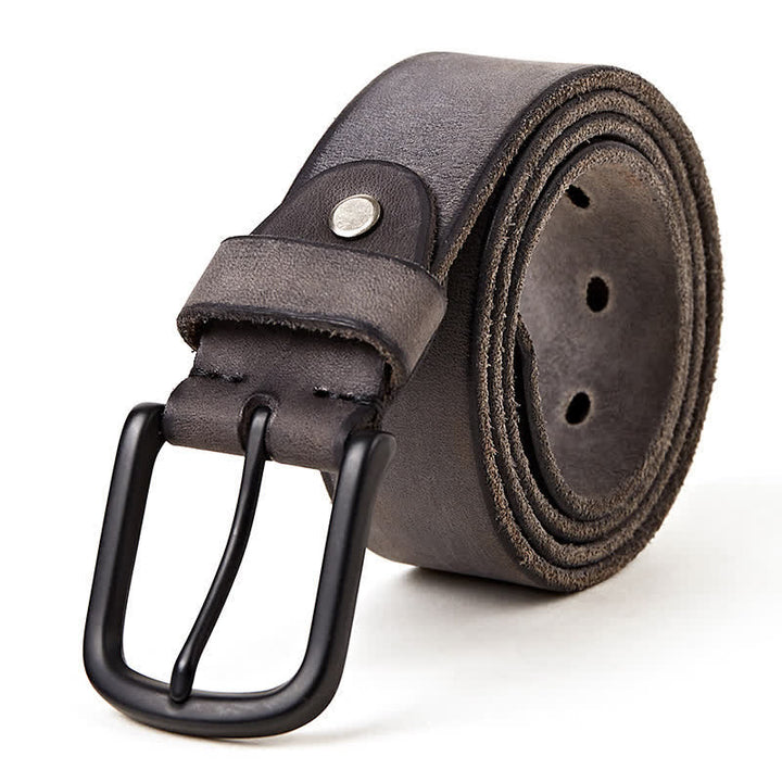 Cintura da uomo in pelle lucida opaca in stile minimalista - Grigio scuro - 44 - image 15