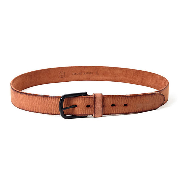 Cintura da uomo in pelle lucida opaca in stile minimalista