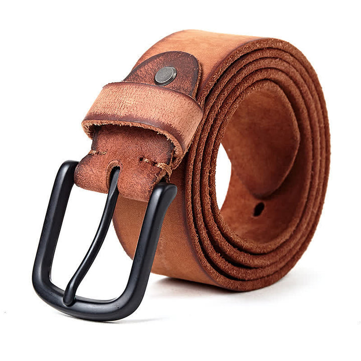 Cintura da uomo in pelle lucida opaca in stile minimalista