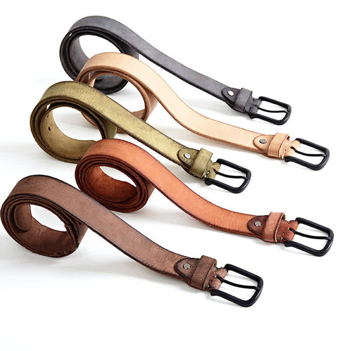 Cintura da uomo in pelle lucida opaca in stile minimalista