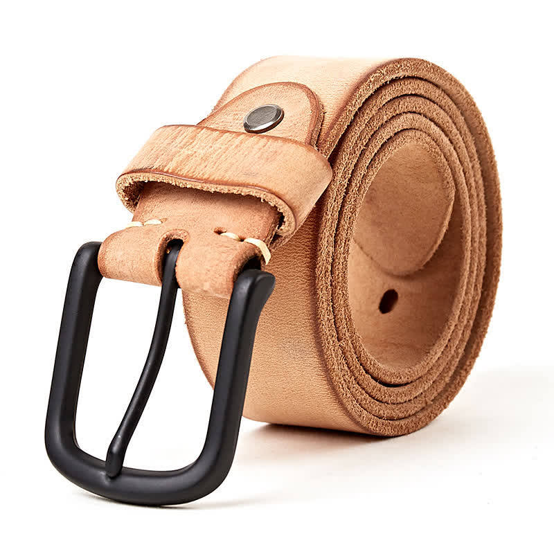 Cintura da uomo in pelle lucida opaca in stile minimalista - Cammello - 44 - image 9
