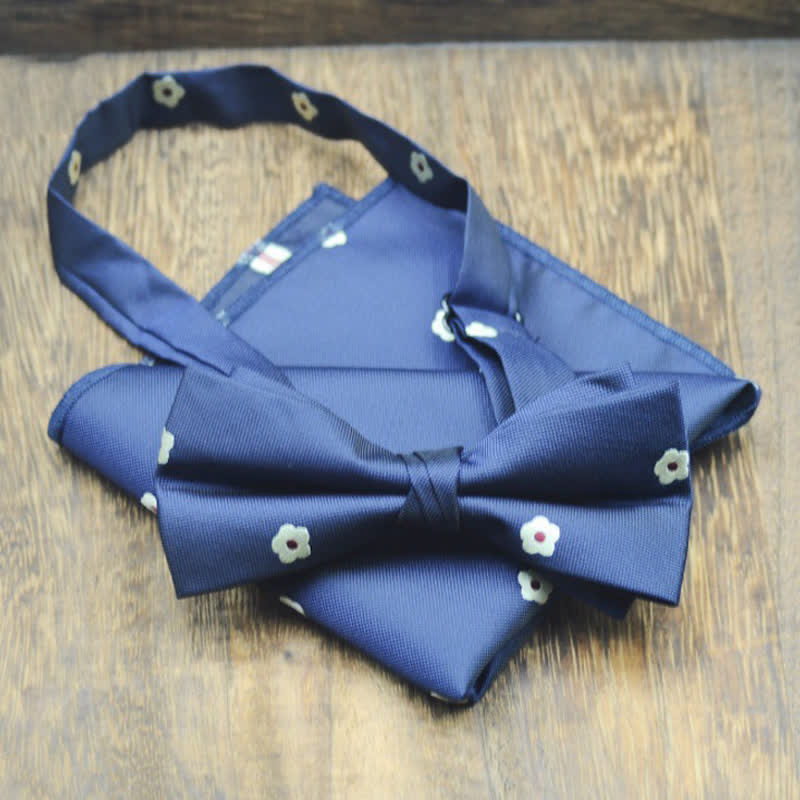 2 pezzi Mini fazzoletto da uomo con stampa a fiori e papillon - Marina Militare - image 2