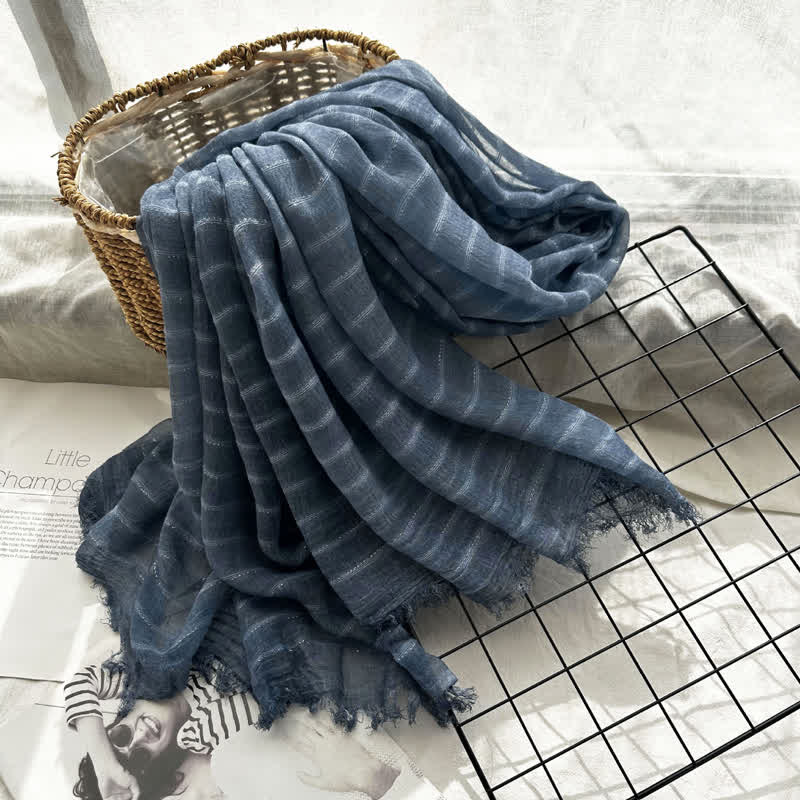 Sciarpa sottile quattro stagioni con motivo a righe classiche