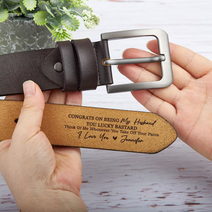 Cintura in pelle personalizzata con nomi incisi, regalo caldo