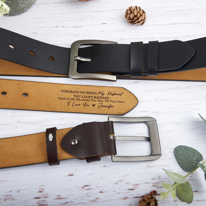 Cintura in pelle personalizzata con nomi incisi, regalo caldo