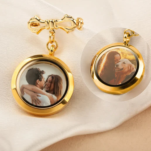Personalizza la tua spilla con fiocco fotografico, spilla commemorativa in metallo