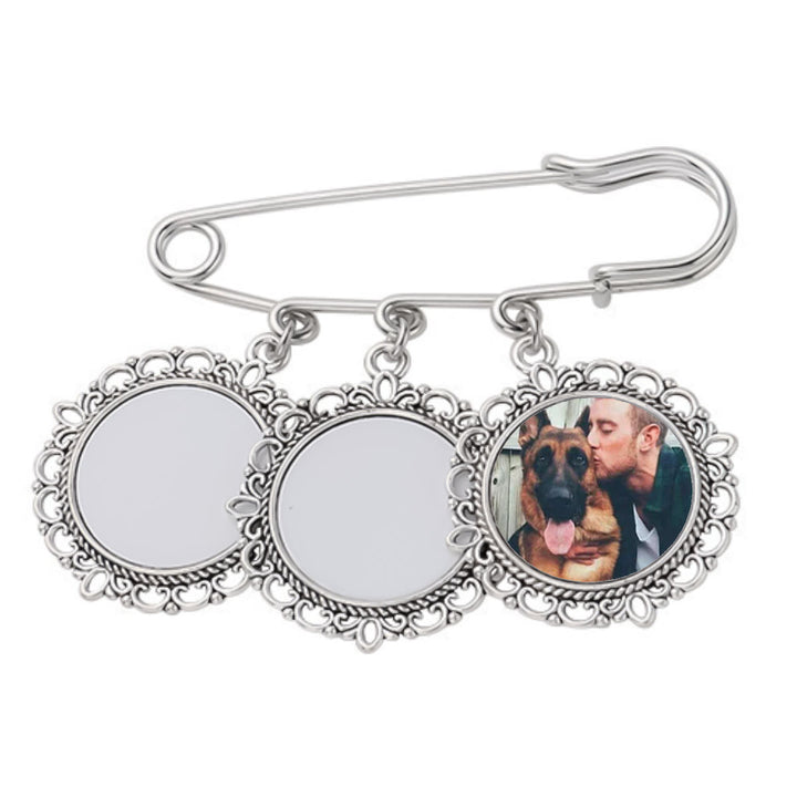 Spilla personalizzata con foto, spilla rotonda in acciaio inox