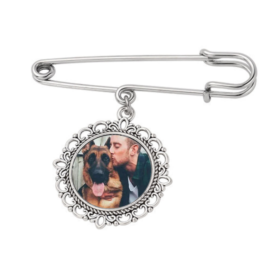 Spilla personalizzata con foto, spilla rotonda in acciaio inox