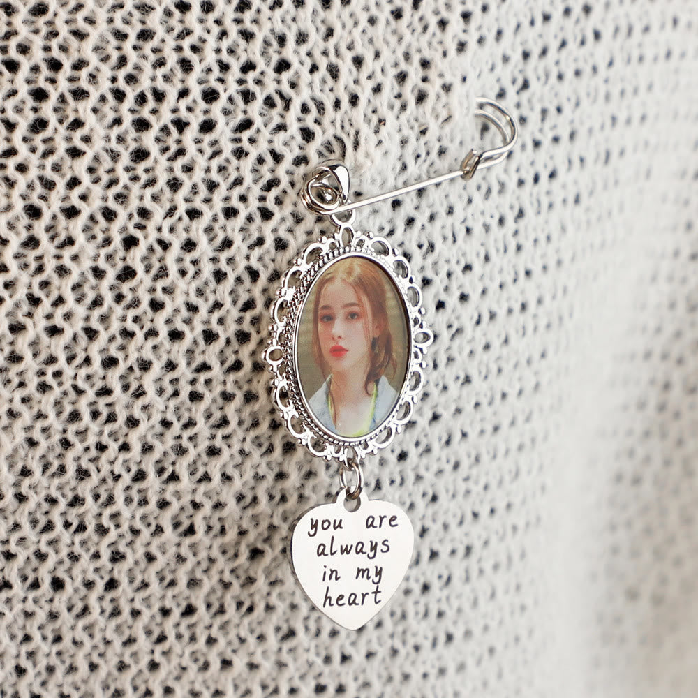 Personalizza la tua spilla fotografica con un caldo regalo di nozze Taxt