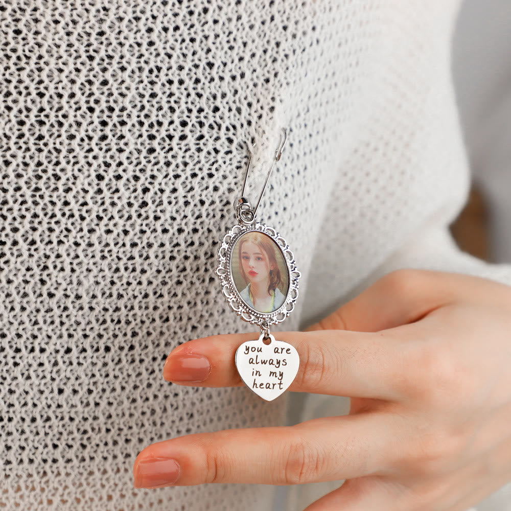Personalizza la tua spilla fotografica con un caldo regalo di nozze Taxt