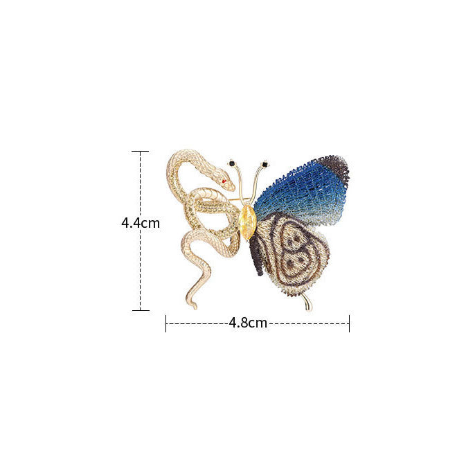Spilla a forma di serpente e farfalla in metallo per accessori per camicie - image 2