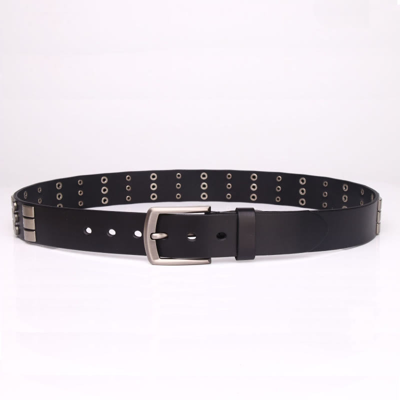 Cintura in vera pelle per uomo con rivetti punk