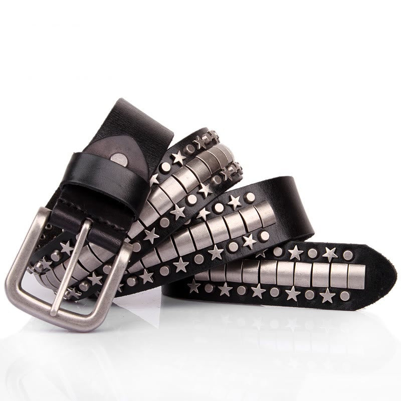 Cintura in vera pelle con rivetto punk, cinturino rock n roll