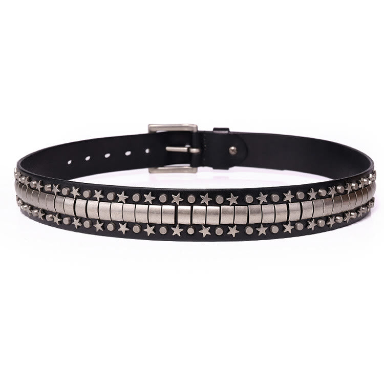 Cintura in vera pelle con rivetto punk, cinturino rock n roll
