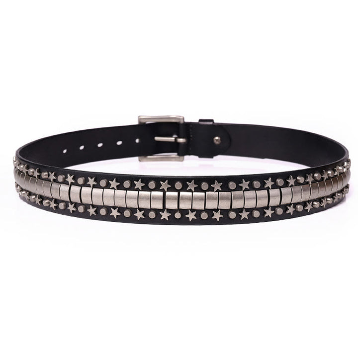 Cintura in vera pelle con rivetto punk, cinturino rock n roll