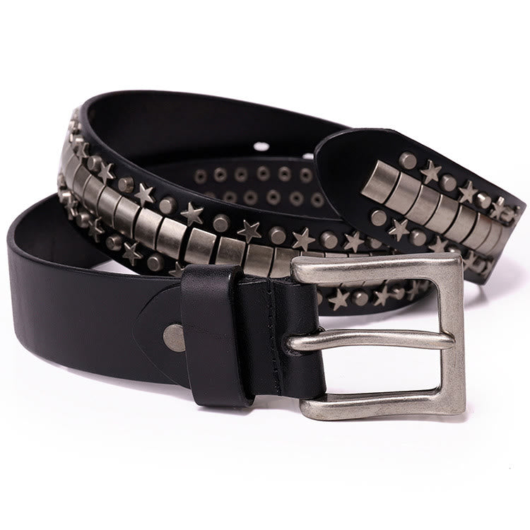 Cintura in vera pelle con rivetto punk, cinturino rock n roll