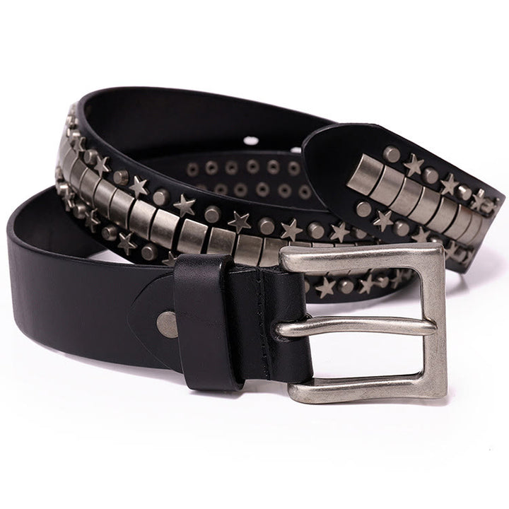 Cintura in vera pelle con rivetto punk, cinturino rock n roll
