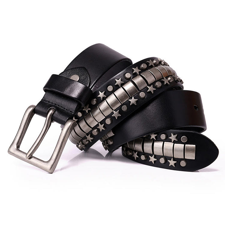 Cintura in vera pelle con rivetto punk, cinturino rock n roll