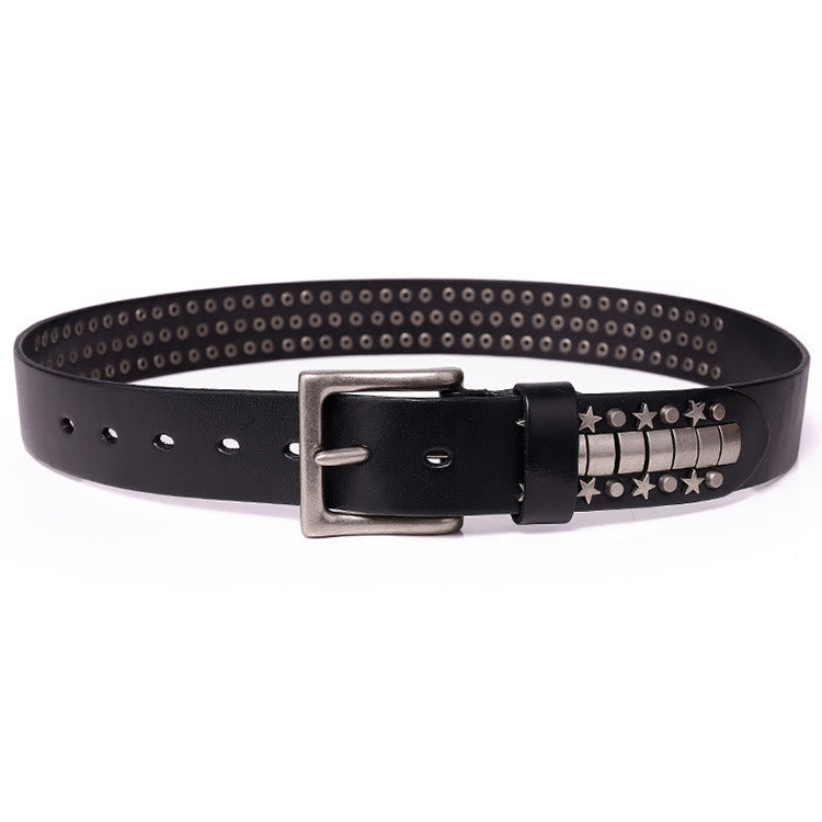 Cintura in vera pelle con rivetto punk, cinturino rock n roll
