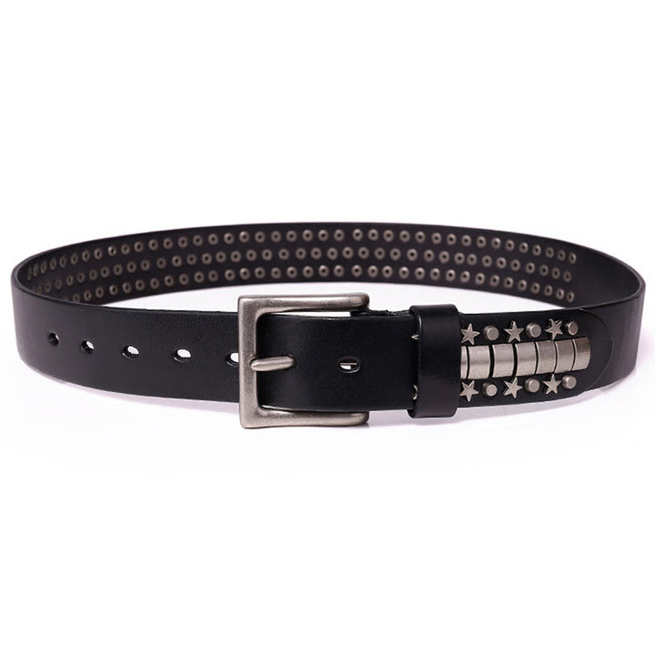Cintura in vera pelle con rivetto punk, cinturino rock n roll